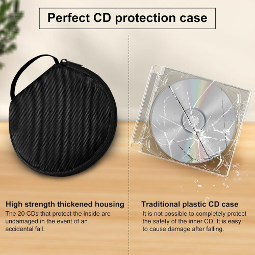 Οργανωτής CD, κομψή θήκη αποθήκευσης CD αυτοκινήτου PU στρογγυλή, ανθεκτική στη 2