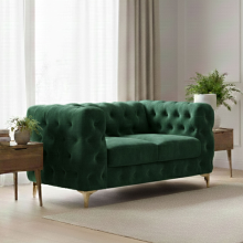 (Green, 2 Seater) Monaco Chesterfield Sofa Range 2 Seater, 3 Seater, 3+2 Seater, Corner Sofa and Footstool