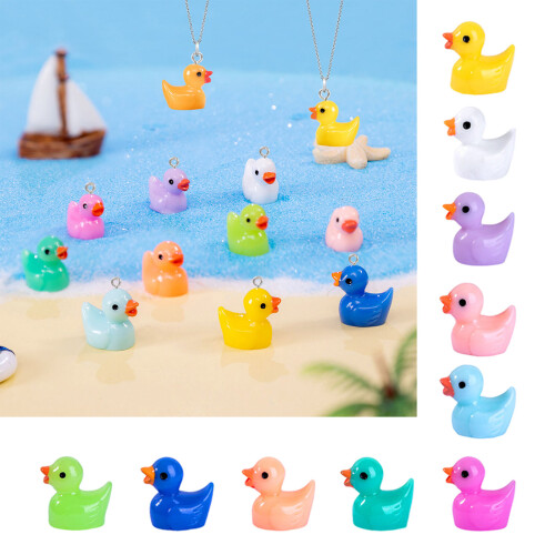 Assorted Miniature Duck Ornaments 100 Pieces Multi Colored Resin 2