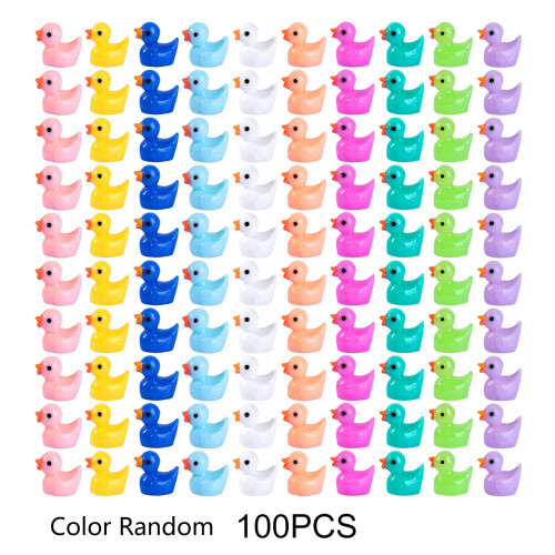Assorted Miniature Duck Ornaments 100 Pieces Multi Colored Resin 1