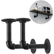 Industrielle Rohrregalhalterungen, robuste Metallregale für individuelle Wandregale, rustikale DIY-Regalhalterungen, wandmontierbar und