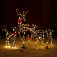 Wetterfestes, beleuchtetes Weihnachtsrentier, robuste Außendekoration, solarbetriebene LED-Lichter für den Garten, einfach zu montieren