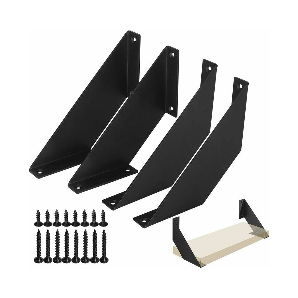 Galvanized Iron Floating Shelf Brackets, Durable Solid Iron Triangle Design, Space-Saving Hidden Supports For Wide Application, Easy Installation, Mod 9466005973618