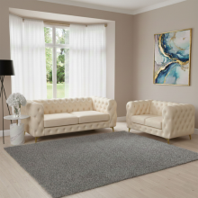 (Cream, 3+2 Seater) Monaco Chesterfield Sofa Range 2 Seater, 3 Seater, 3+2 Seater, Corner Sofa and Footstool