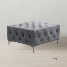 (Grey, Footstool) Monaco Chesterfield Sofa Range 2 Seater, 3 Seater, 3+2 Seater, Corner Sofa and Footstool
