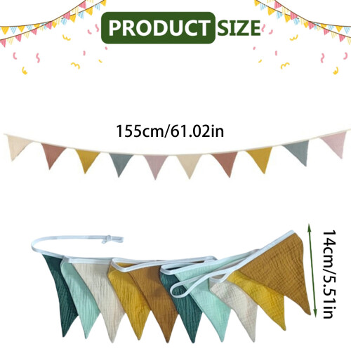 Cotton Bunting Garlands Children Room Triangular Flags-5 1