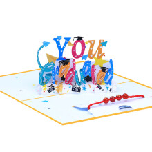 Felicitatie 3D-kaart en verstelbare-Roodgouden lijsttitel