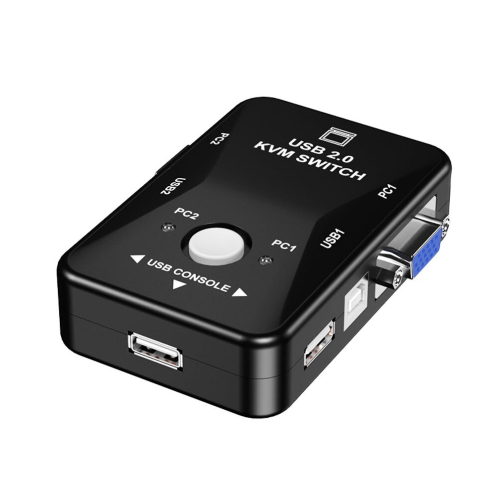 Usb2.0 Kvm Switcher Compact 1080P Vga 2Port For Easy Computer Switching 9323874393001