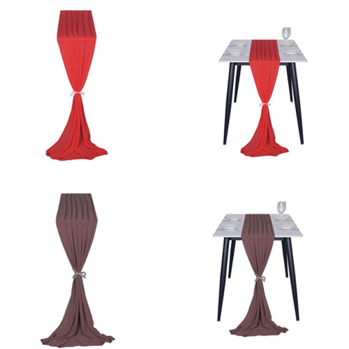 Beautiful Chiffon Table Runner Table Cover for Home Event-Red 2