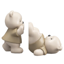 Decorative Bookends BearShape Shelf Holder, DustProof with AntiSlip Base for Living Room and TV Cabinet