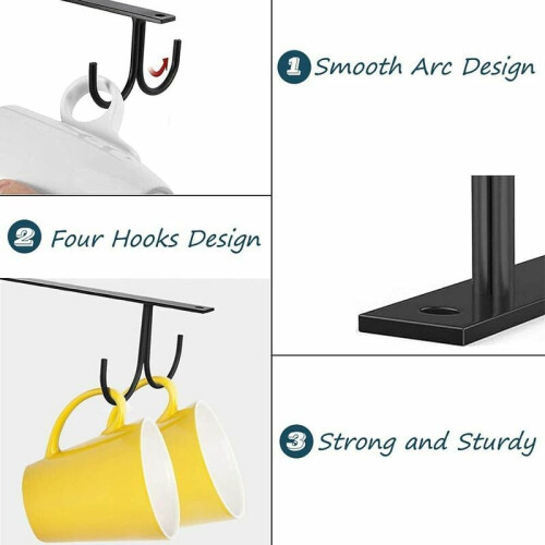 Υψηλής ποιότητας σιδερένιος οργανωτής κούπας για κάτω από το ντουλάπι, αδιάβροχη 2