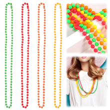 Mehrfarbige, neonfluoreszierende Perlenketten, vielseitiges Modeaccessoire für glamouröse Feiern, Accessoires im 80er-Jahre-Stil,