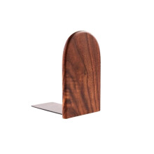 Wooden NonSlip Bookends 2Pack Brown Finish Portable Desk Bookends AntiSlip Wood For Desktop Home Office