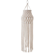 Woven Ceiling Light Shade Bohemian Cotton Rope Macrames Tassels