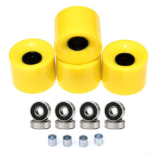 Professional Skating Setup Quad Skate Wheel Package ABEC9 Bearings Included Yellow FourWheel Set