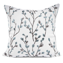Capa de almofada decorativa quadrada, estilo moderno com estampa de folhas, 45x45cm, tecido jacquard com bordado requintado para decoração de casa.