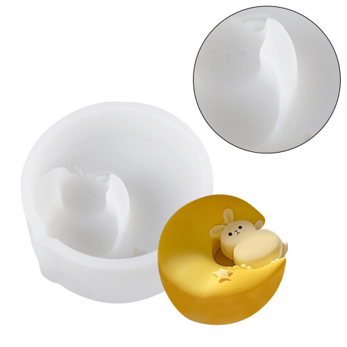 Moule à gâteau en Silicone en forme de lapin de-Lune Lapin D