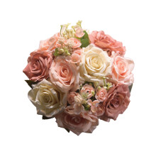 Bouquets de mariage de mariée avec ruban,-poudre de champagne