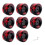 Roller Skating Wheels 8Piece Quad Roller Skate Replacement With Wrench Double Row Black Red 1