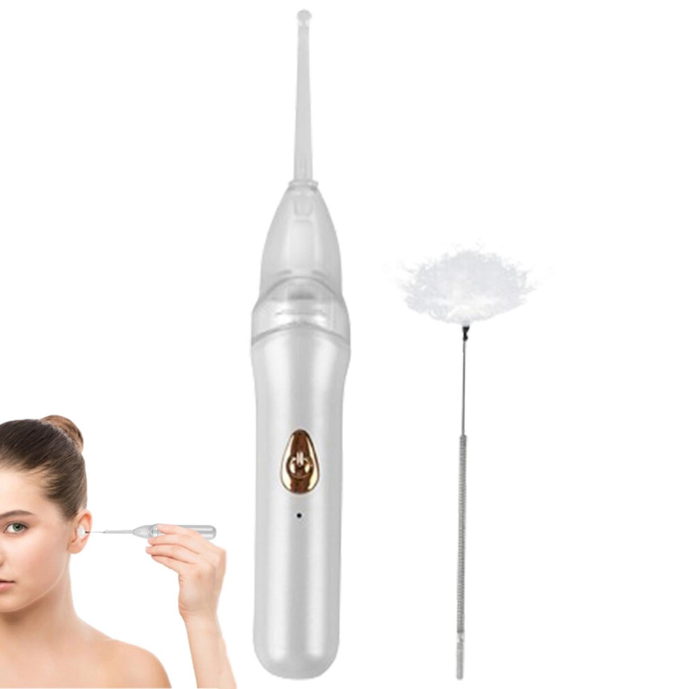 White Electric Ear Wax Removal Tool Painless Ear Cleaning Tool For Adults And Family Soothing Ear Scoop Cleaner