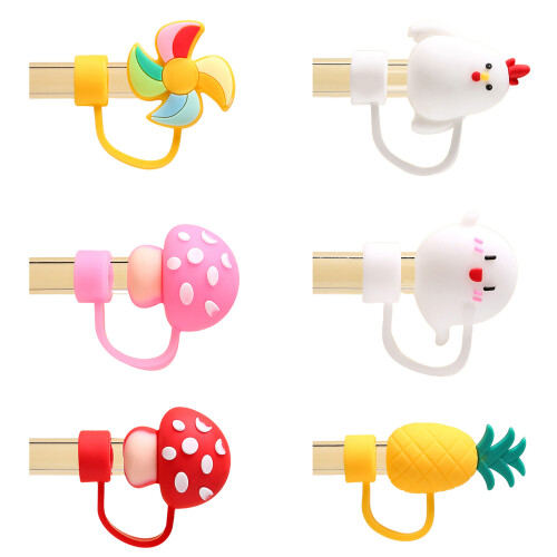 6 PCS Silicone Straw Stoppers Straw Covers-Diameter 10mm