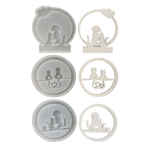 Handmade Insert Candle Holder Molds Rings Cats Dog-3 1