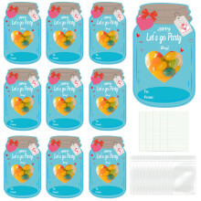 Pack of 24 Party Message Bottles Card Classroom Exchange-Blue