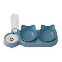 Convenient Pet Feeding Bowl-dark biue1 solid color bowl
