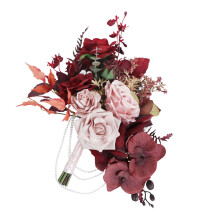 Bouquets de mariage avec des fleurs artificielles en perles,