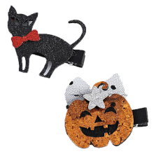 Accessoire décoratif pour costume d'Halloween, pinces à cheveux araignée à paillettes pour filles, chapeau de chauve-souris fantôme chat,