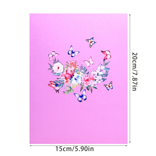 Cartes d'anniversaire de vacances à thème floral 3D, pour 2