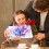 Cartes d'anniversaire de vacances à thème floral 3D, pour 4