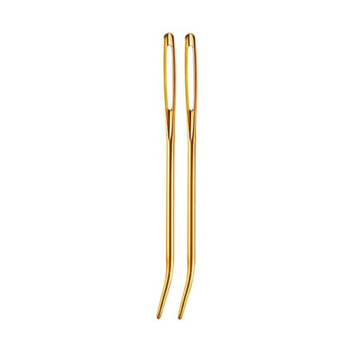 20 Pcs/Set Sewing Needle Curved Needle with Large Eye-Gold