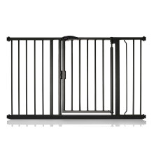 (Negro mate, 125.4cm - 132.4cm) Safetots Puerta de Seguridad Autoajustable con Cierre Automático