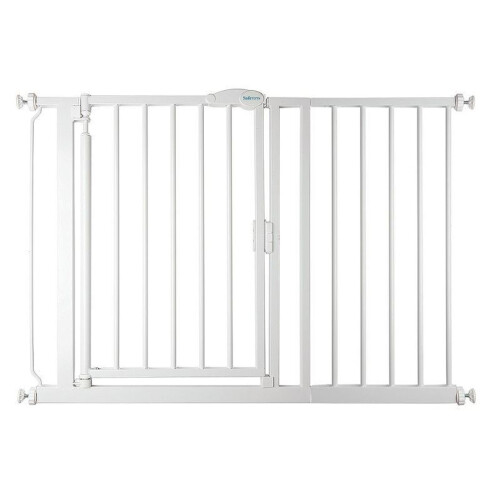 Safetots (Blanco, 111cm - 118cm) Safetots Puerta de Seguridad Autoajustable con Cierre Automático