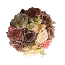 Bouquets de mariage de mariée avec ruban, Bouquets-couleur café