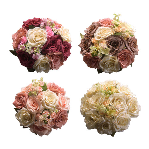 Bouquets de mariage de mariée avec ruban, Bouquets-couleur café 1