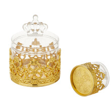 Boîte de rangement de bonbons élégante 12 pièces,-couronne d'or