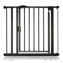(Negro mate, 82.2cm - 89.2cm) Safetots Puerta de Seguridad Autoajustable con Cierre Automático