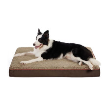 Square Shape Dogs Cats Plush Cushion Wear Resistant-Khaki M