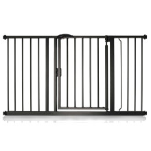 (Negro mate, 132.6cm - 139.6cm) Safetots Puerta de Seguridad Autoajustable con Cierre Automático