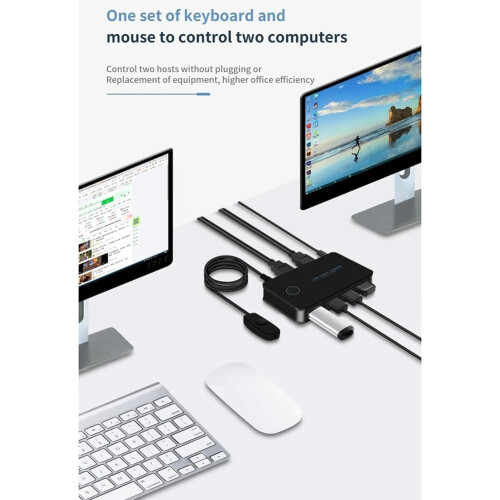 USB 3.0 KVM Switch 2Input 4Output USB Shared Switcher For Laptop PC Keyboard Mouse Printer 2