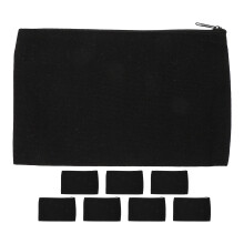 8Pcs Black Canvas Pencil Case 8.3X5Inch Zippered Storage Bag