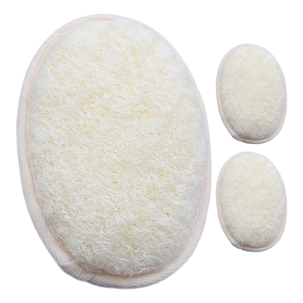 Iplusmile 3Pcs Natural Loofah Bath Sponge For Exfoliating Deep Cleansing