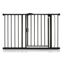 (Negro mate, 118.2cm - 125.2cm) Safetots Puerta de Seguridad Autoajustable con Cierre Automático