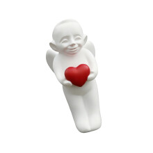 Sculpture de figurine de petit ange tenant un cœur-Ange debout