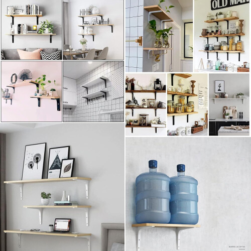 L-Type Horizontal Rust Resistant Steel Floating Shelf Bracket, Heavy Duty White L Bracket With Smooth Surface Anti-Oxidation Not Easy To Rust, Support 2