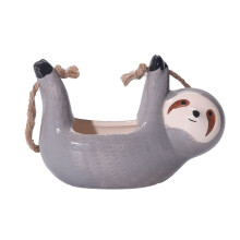 Easter Egg Silicone Mold Style Ceramic Hanging Planter Sloth Shaped Pot, Indoor Plant Decor For Balcony Desk