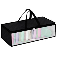 Organisateur de garde-robe suspendu pliable, pochette de-Noir