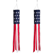 Conjunto de 2 birutas de metal robustas com fecho giratório, decoração patriótica americana fácil de pendurar e com design resistente às